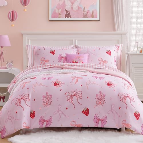 Image of Twin Comforter Set with Sheets for Girls-5 Pieces Twin Bedding Sets Printed