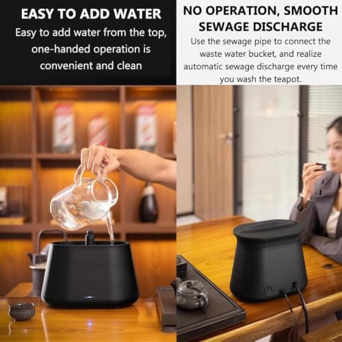Lavadora de tazas de té automática para escritorio con drenaje de 1.7L 7