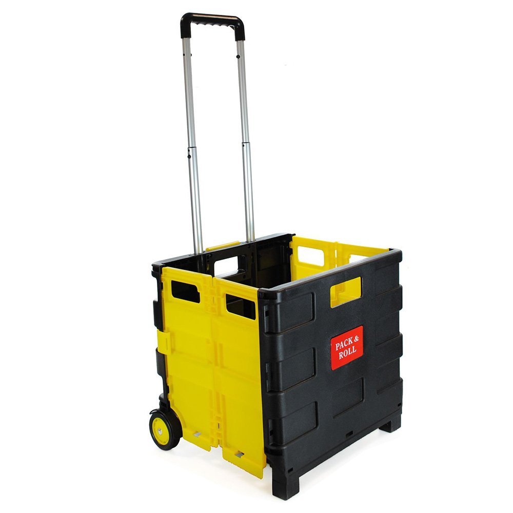 Buy Foldable Plastic Book Trolley Cart Lightweight Teacher's Book Cart 2 Wheeled Book