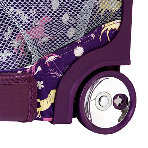 J World New York Sunrise Rolling Backpack. Roller Bag with Wheels, Safari, 18