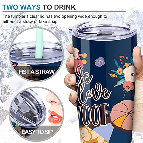 NymphFable Taza de viaje para perro de 20 onzas con pajita y tapa aislada de acero inoxidable de doble pared - Imagen 5