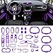 Danti for Jeep Renegade Interior Accessories Decoration Cover Trim Air Conditioning Vent Decoration & Door Speaker & Water Cup Holder & Headlight Switch for Jeep Renegade (Purple, 31Pcs)