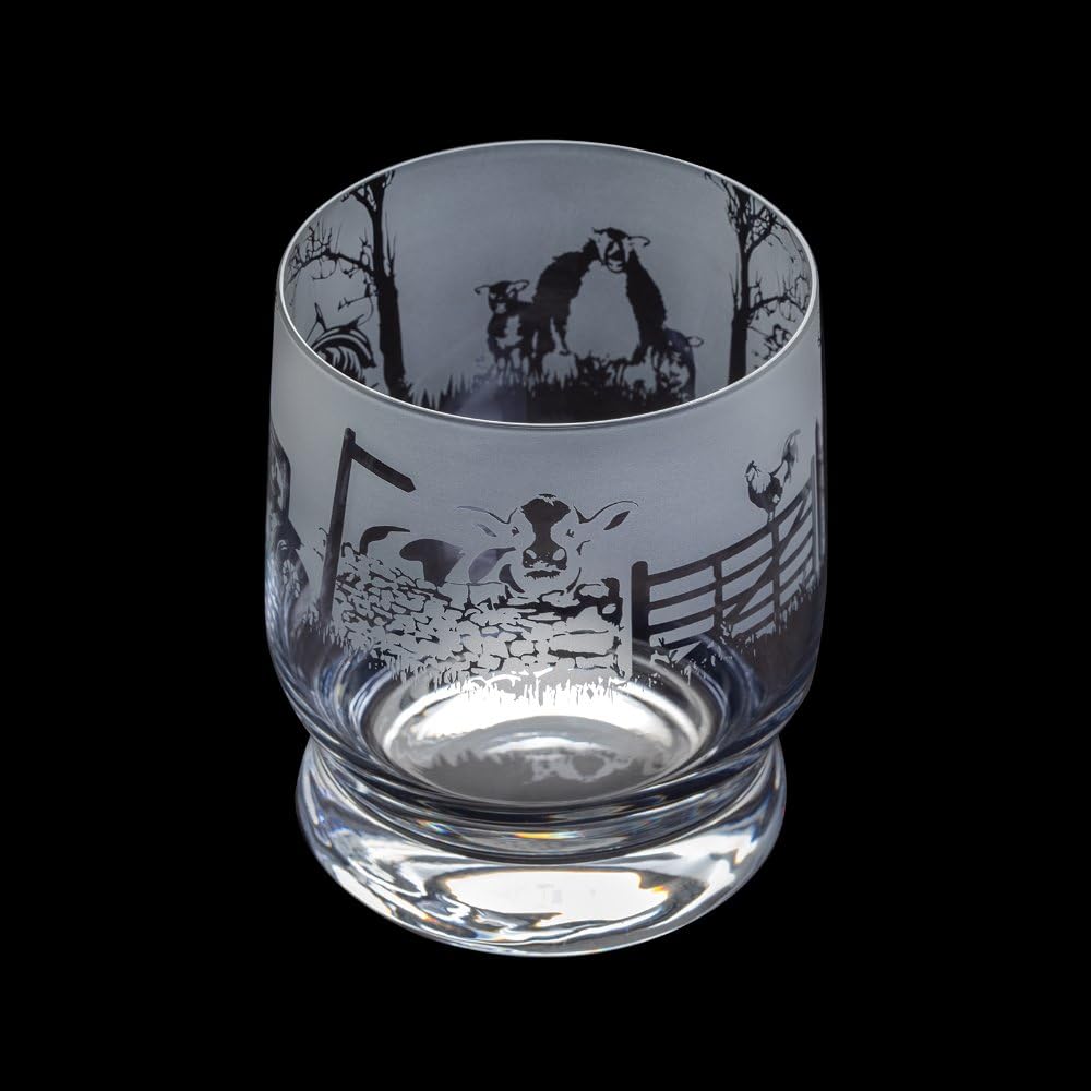 Dartington Crystal Aspect Farm Scene 350ml Drinking Glass