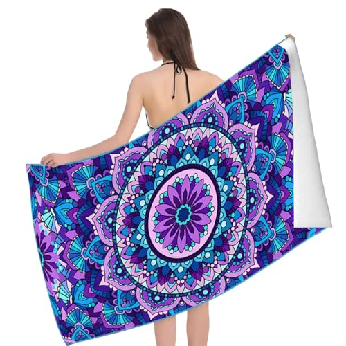 Xndryan Large Beach Towels for Adults 200x90cm Microfibre Towel Sand Free Quick Dry Beach Towel Super Absorbent Lightweight Microfibre Towel for Travelling Swimming
