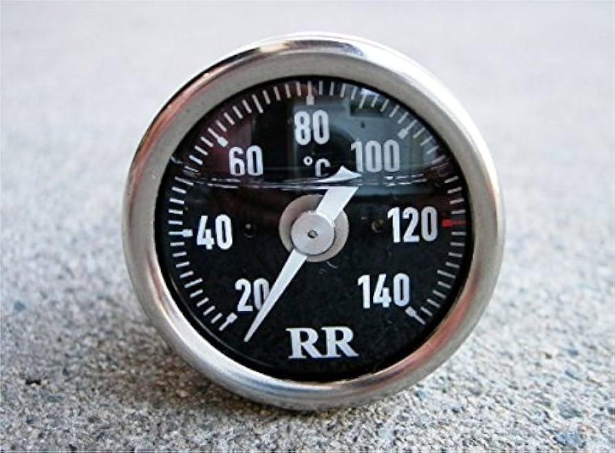 SR400 RR社製 油温計(黒) Amazon.co.jp: RR社 油温計/オイルテンプメーター V-MAX 黒/054
