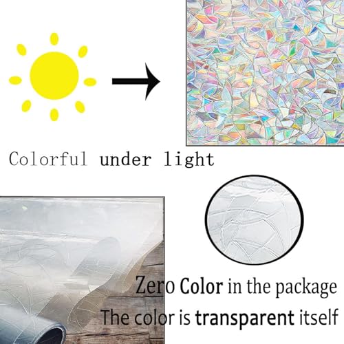 image for Finnez Window Privacy Film Window Film 3D No Glue Glass Sticker for Gl