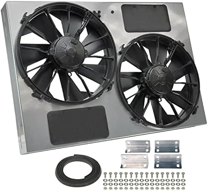 Derale Performance 16927 Gray/Black High Output Dual Radiator Fan
