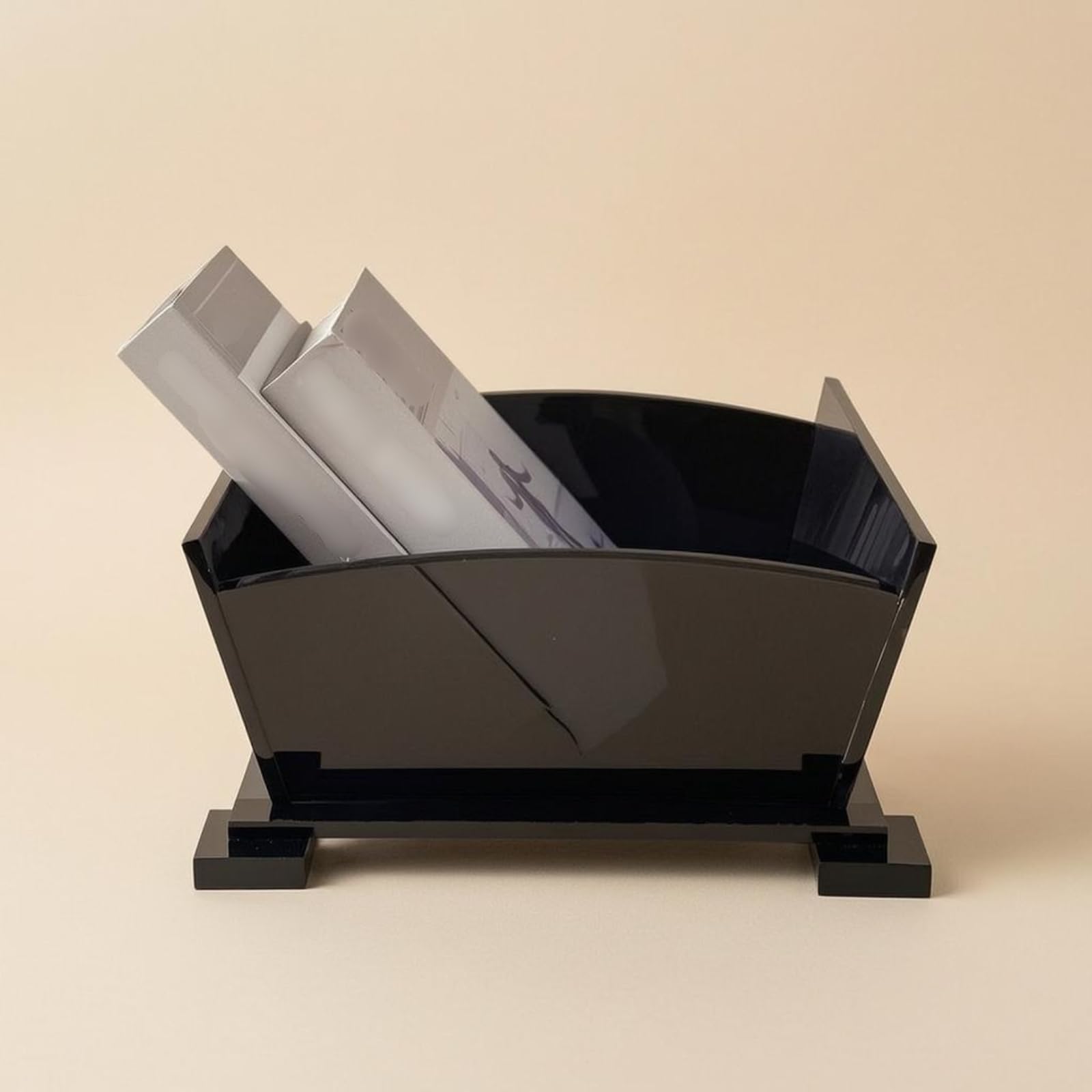 Acrylic Display Shelf Rangement Présentoir Vitrine Organisateur Boîte Acrylique Clair avec Base Rectangulaire et Pieds Stables Format Compact