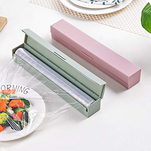 LWZko Wrap Dispenser & Cutter for Cling Film, Tin Foil - 5 x 5 x 32 cm PP Plastic for Home Kitchen, Restaurant (Green) - Image 5