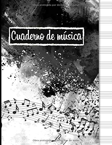 Cuaderno de m�sica: Cuaderno de pentagramas, papel pautado de pentagramas - 120 p�ginas con pentagramas - 12 pentagramas por pagina