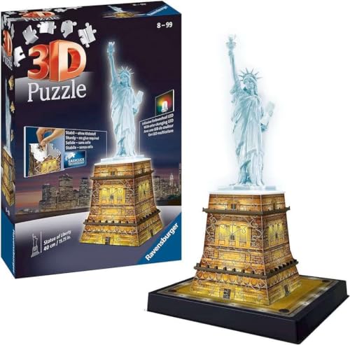 Puzzle 3D 108 pièces : Statue de la Liberté Night Edition Ravensburger France - vue 4
