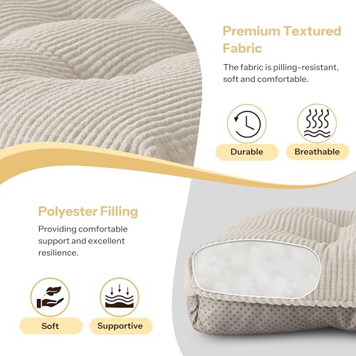 FlyGulls Indoor Kitchen Chair Cushions Set of 4 Anti Slip Dining Chair Pads Soft Kitchen Seat Cushion 18"X16.5"X3"/46X42X8cm, Beige - Cosy Home Interiors FlyGulls Indoor Kitchen Chair Cushions Set of 4 Anti Slip Dining Chair Pads Soft Kitchen Seat Cushion 18"X16.5"X3"/46X42X8cm, Beige - Image 3