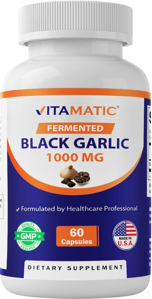 Vitamatic 3 Pack Fermented Black Garlic Extract 1000 mg 60 Capsules - Non-GMO, Gluten Free - (Total 180 Capsules) - Image 7