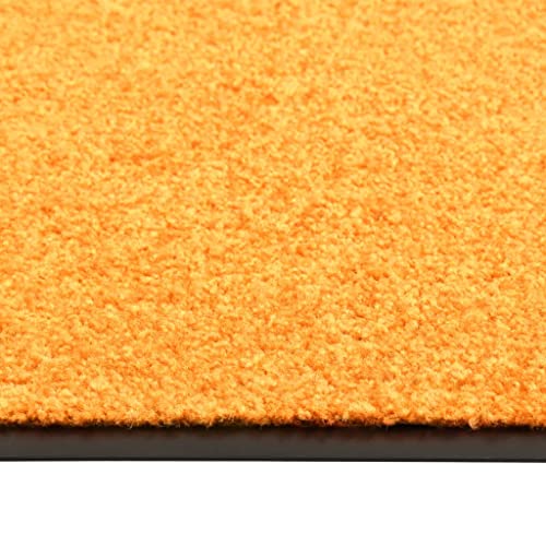 Paillasson orange grand format lavable 60x90 cm robuste - 4