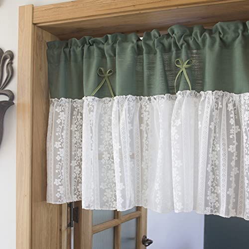 Cortina corta para ventana con diseño botánico ideal para dar frescura a tu restaurante u oficina 6