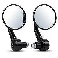 Retrovisor Moto Redondo Ponta De Guidão 7/8 Par Alumínio Ajuste 360 Graus Universal