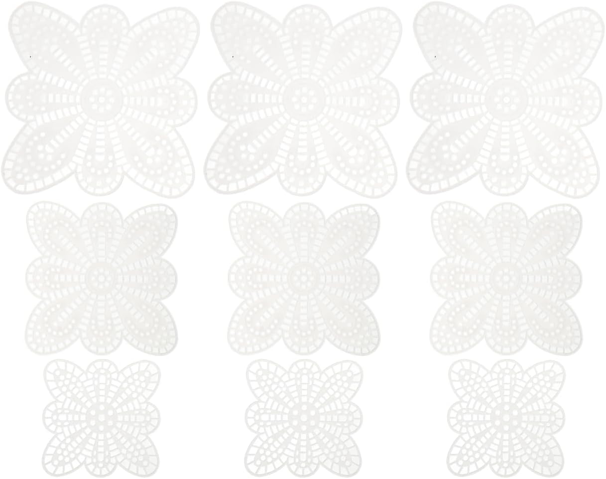 STOBOK 15 Pcs Plastic Mesh Canvas Sheets 5.51 Inch Butterfly Petal Shape for DIY Crafting Embroidery Crochet Needlepoint Projects