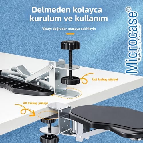 Microcase Döner ve Katlanabilir Tasarım Masaya Monte Kol Dayama Standı AL5449 - Görsel 6