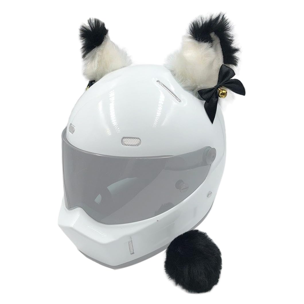 CHAASDEOM Fahrradhelme Zubehör Katze Ohren Kopfband 2 PCS süße Helm Katzenohren for Fahrrad Motorrad Glatte Oberflächen Helm Dekor Helm Zubehör Hörner weiß Sport & Freizeit