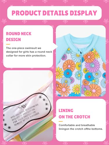 Image of Angel season Girls Swimsuits Kids Bathing Suit One Piece Swimwear with UPF 50+ Cute