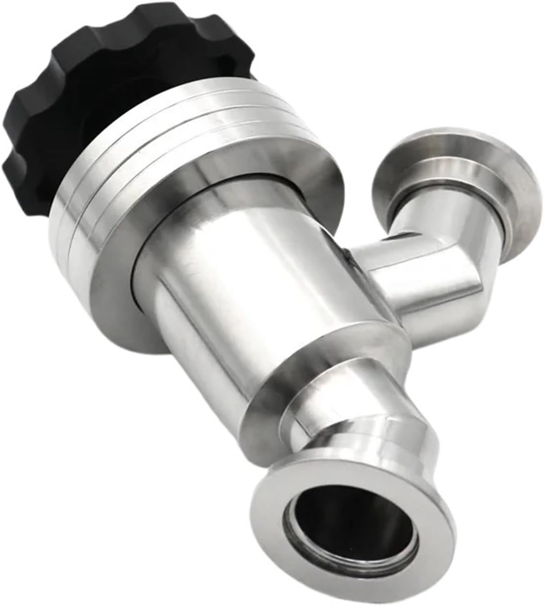 SS304 Stainless Steel KF16 KF25 KF40 KF50 Y-type Manual High Vacuum Baffle Valve Vacuum Flapper Angle Valve(KF16)