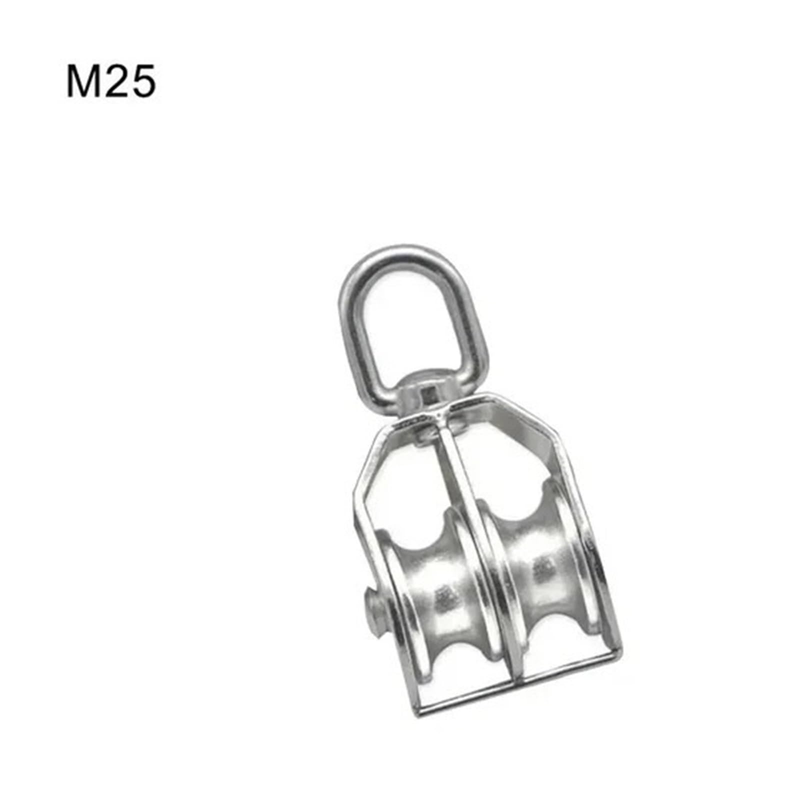 Einzelner Flaschenzug. Flaschenzugseil 1 Stück 304 Edelstahl M15 M20 M25 M32 M50 Rotation Doppelrolle Traktion Heben Segelboot Laden Flaschenzug Block(M25)