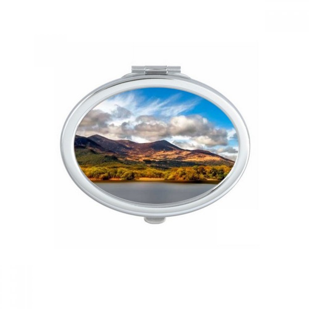 Miroir de poche ovale pour retouche maquillage rapide en voyage