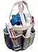 Portable Mesh Shower Caddy Tote plus PVC Zipper Bag for Gym Camp Travel and College Dorm, Grey-Cream