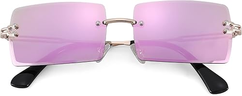 Miniatura 2 de Gafas de sol rectangulares para hombres y mujeres pequeñas sin montura cuadrada