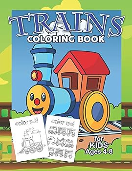 Paperback Train Coloring Book For Kids Ages 4-8: Educational Transportation Learning Activity Preschool Kindergarten Children Book