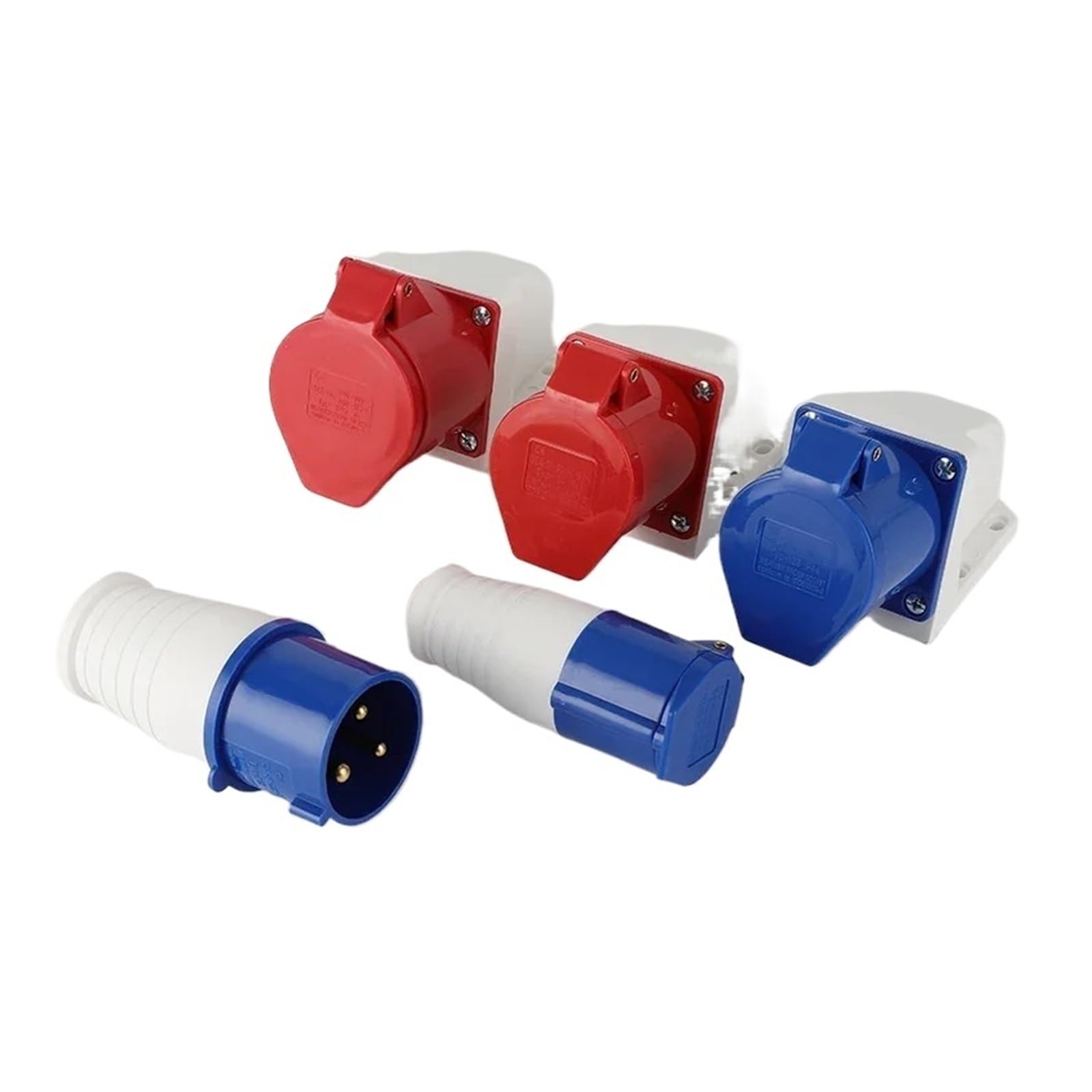 Industrial plug and socket waterproof connector 3PIN 4PIN 5PIN 16A/32A IP44 waterproof electrical connection wall mount socket(16A Plug,20 Pcs,5 Pin)