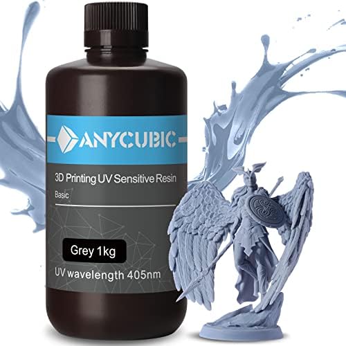 ANYCUBIC 3D Printer Resin LCD UV 405nm Rapid Photopolymer for LCD/DLP/SLA 3D Printers, 1000g Grey