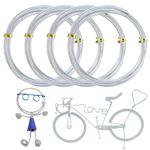 アルミワイヤー アルミ線 4巻セット 10m 線径1mm 細径 クラフトワイヤー アーティスティックワイヤー ビーズ手芸 副資材 ジュエリー作り ビーズクラフト 手芸材料 DIY 手作り素材 シルバー