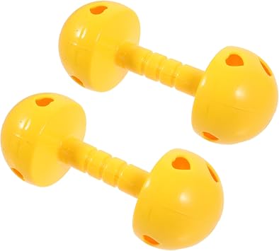 ERINGOGO Kids Dumbbells 2pcs Plastic Yellow Hand Weights for Children