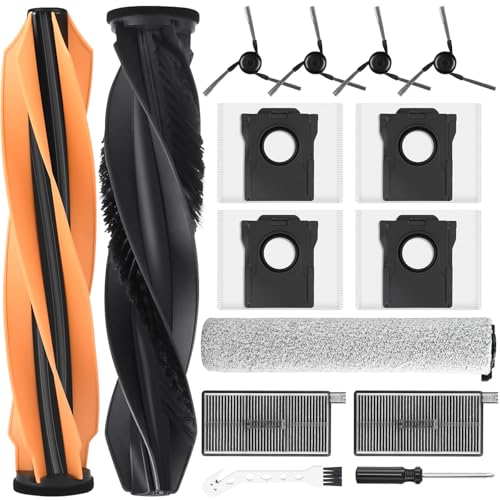 15 sztuk akcesoriów do robota odkurzającego Dreame Aqua10 Ultra Roller Complete, zestaw części zamiennych: 2 główne szczotki, 4 worki do kurzu, 1 mop rolkowy, 2 filtry, 4 szczotki boczne, 1 szczotka