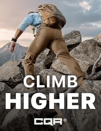 Image of CQR Men's Convertible Cargo Tactical Pants, Water Resistant Outdoor Hiking Pants, Zip Off Lightweight Stretch Work Pants