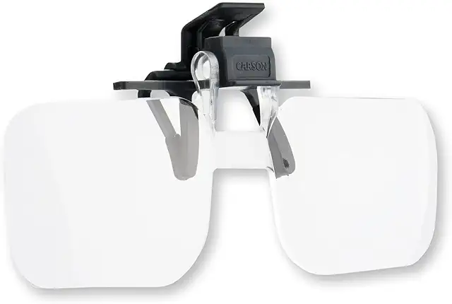 Loupe sur lunettes Carson Clip and Flip OD-10, grossissement 1,5x