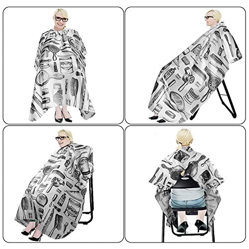 URAQT Haarschnitt Friseurumhänge, Barber Cape Friseursalon Umhänge Cape Damen und Herren, Haarschneideumhang mit Klettverschluss für Salon Haarschneiden Friseur (Weiss)