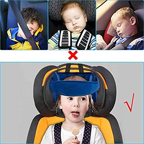 Soporte para Cabeza en Asiento de Coche para Bebé Azul miniatura 3