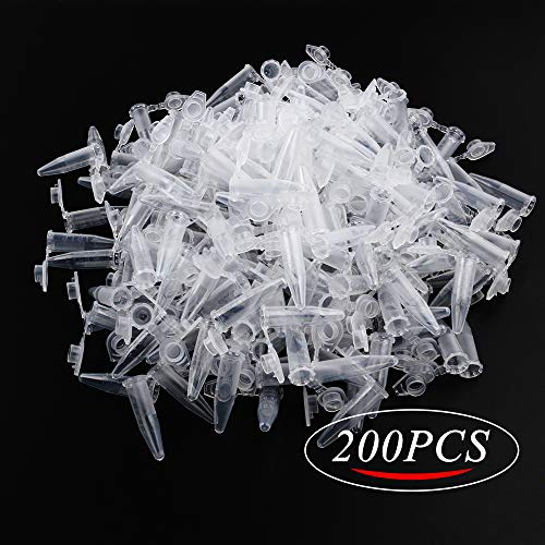 Bronagrand 200 Pieces 0.5Ml Polypropylene Graduated Microcentrifuge Tubes With Attached Lid Clear #TOP1