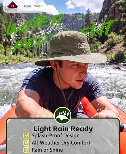 Image of Home Prefer UPF 50+ Men's Sun Hat Wide Brim Bucket Hat UV Protection Hat for Mens Womens Beach Safari Gardening Golf Fishing