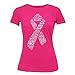 Promotion & Beyond White Ribbon Breast Cancer Awareness Women's T-Shirt, L, Cyber Pink