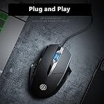 USB Computer Mouse Wired, Silent Click Corded Mouse 3-Button Wired Optical Mouse, Office and Home Mice, Ergonomic Shape for Windows Computers, Macs, iPad, PC and Laptops