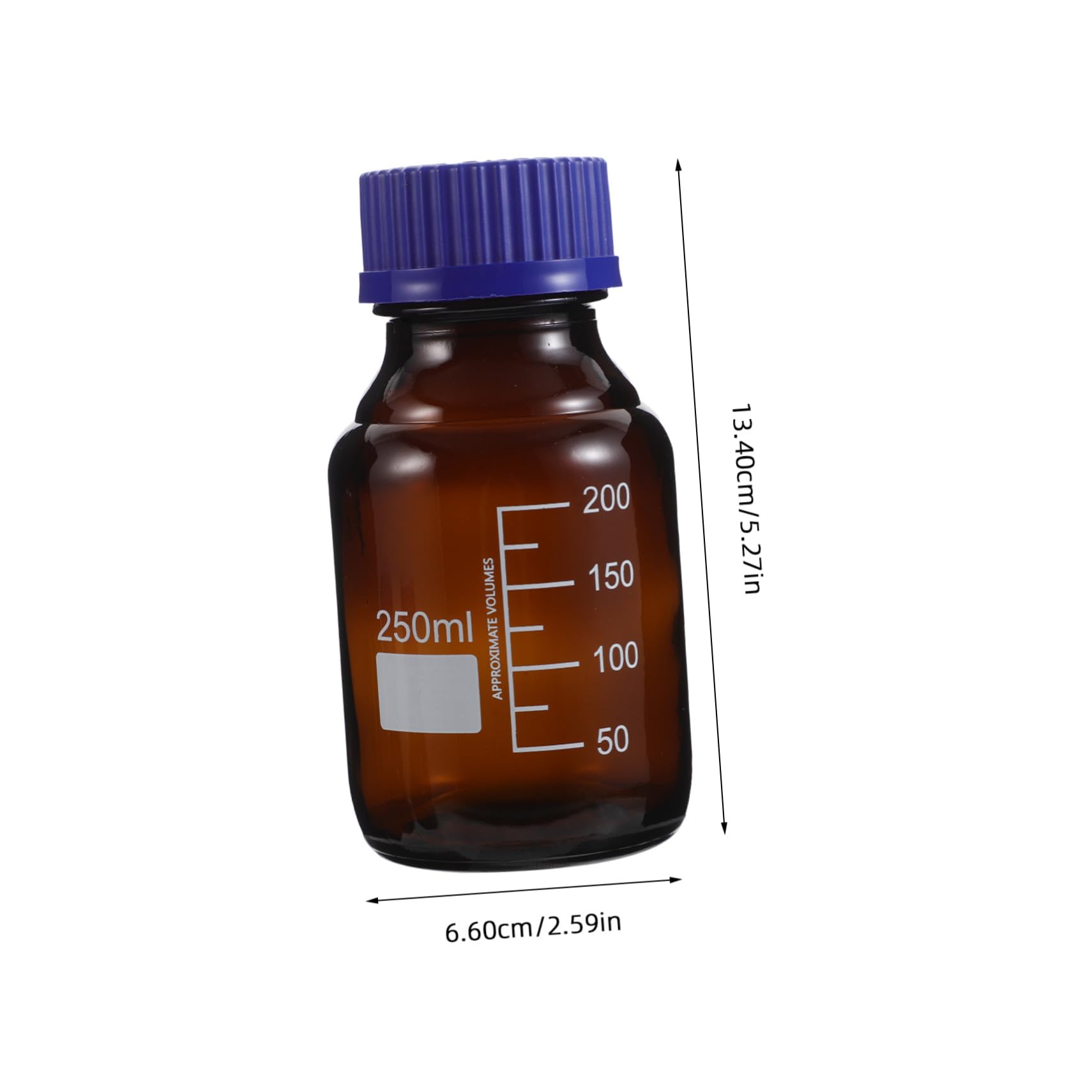 Botellas de Reactivos de Laboratorio de Vidrio Graduadas 250ml, 3 Piezas