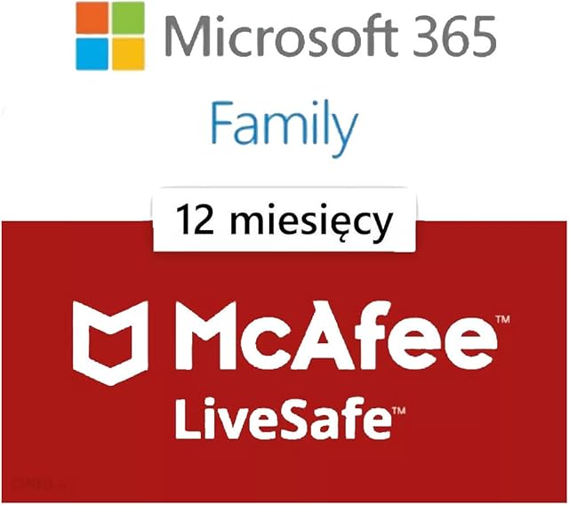 Microsoft 365 Family & McAfee LiveSafe, subskrypcja 12 m-c