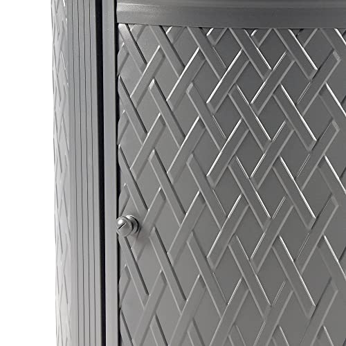 Image of Oakland Living Round 34 in. x 34 in. Aluminum Propane Fire Pit Table with Glass Beads, Two Covers, Lid, 37,000 BTUs in Grey Finish