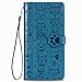 Produktbild Handyhülle für Samsung Galaxy A50 Hülle PU Leder, Samsung Galaxy A50 Katze Hund Klapphülle Handytasche Tasche Flipcase Schutzhülle Brieftasche Etui Case für Samsung Galaxy A50 Handy Hüllen, Blau