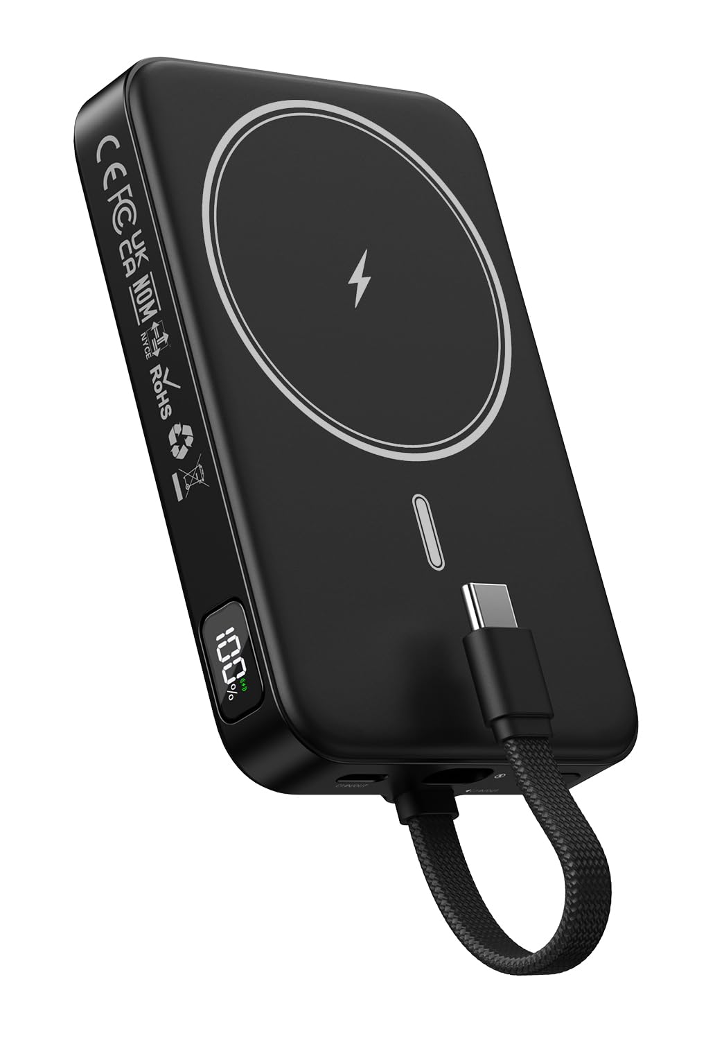 GREPRO Powerbank für Magsafe, 10000mAh Magnetische PowerBank mit 22,5 W USB-C-Kabel, C Eingang und Ausgang für iPhone 17/16/15/14/13/12 Serie, AirPods, Schnellladung, Tragbar für Reise Urlaub Büro