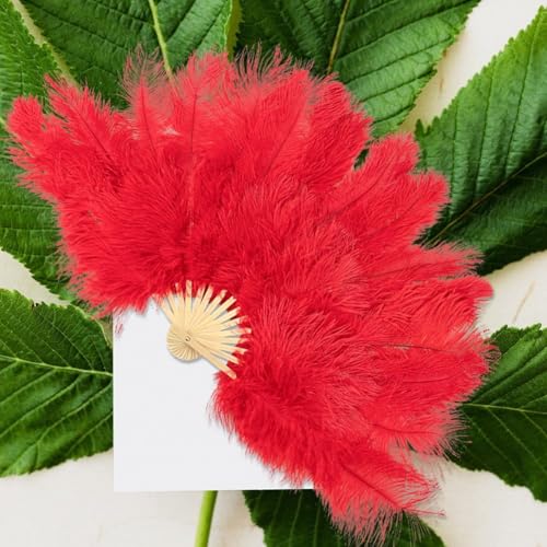 Éventail à plumes pour danse burlesque aux finitions rétro soignées - 5
