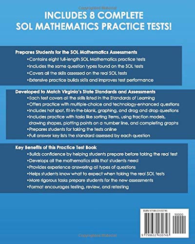 VIRGINIA TEST PREP Ultimate Practice Test Book SOL Mathematics Grade 4: Includes 8 SOL Math Practice Tests